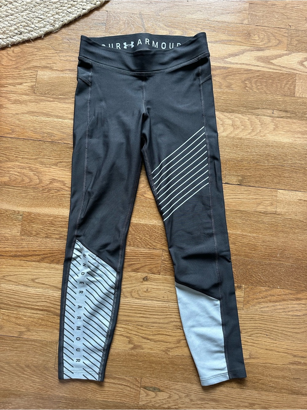 Under Armour Black Compression Leggings with Reflective Logo